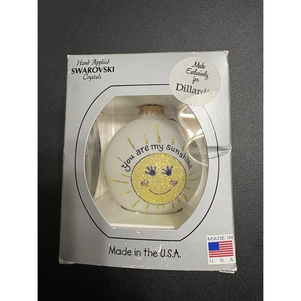 New in Box Handpainted Keepsake Ornament "You Are My Sunshine"
